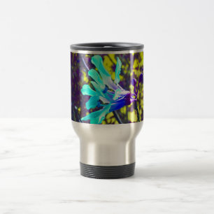Mug De Voyage fleur jaune pourpre de cool de ciel d'orchidée