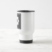 Mug De Voyage Fleur noire et blanche simple Design initial (Centre)