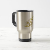 Mug De Voyage Fleur Or Abstraite de luxe Faux (Devant gauche)