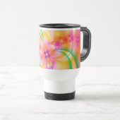 Mug De Voyage Fleur rose avec des rubans (Devant droit)
