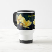 Mug De Voyage Fleur Rosebud Jaune Personnalisée (Devant gauche)