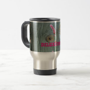 Mug De Voyage Fleur sauvage rose clôture en bois