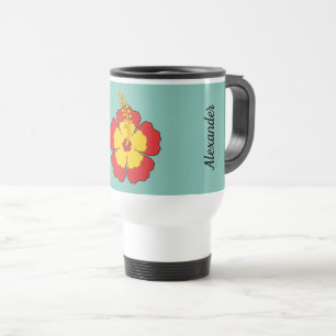 Mug De Voyage Fleur tropicale de l'Hibiscus rouge   Ajouter Votr