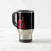 Mug De Voyage Fleur Vapeur et rose (Devant gauche)