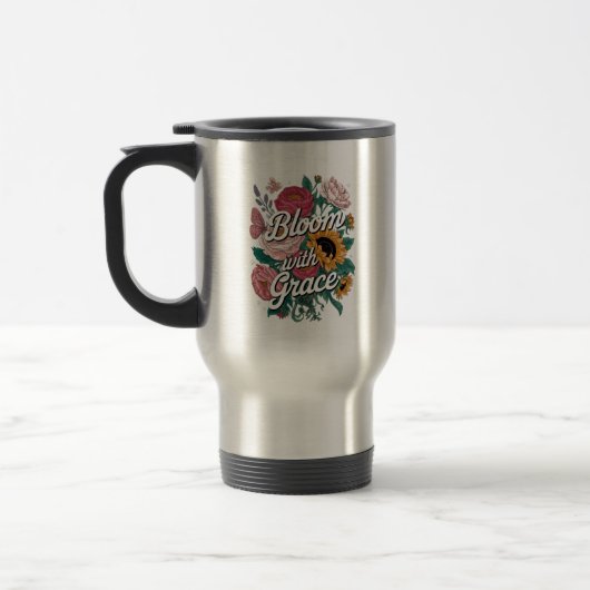 Mug De Voyage Fleurir avec grâce (Gauche)