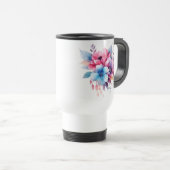 Mug De Voyage Fleurs à l'aquarelle conception florale (Devant droit)
