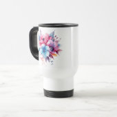 Mug De Voyage Fleurs à l'aquarelle conception florale (Devant gauche)
