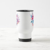 Mug De Voyage Fleurs à l'aquarelle conception florale (Centre)
