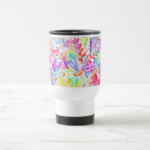 Mug De Voyage Fleurs abstraites jolies et colorées motifs