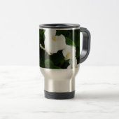 Mug De Voyage Fleurs blanches Acier inoxydable Voyage/Mug de nav (Devant droit)