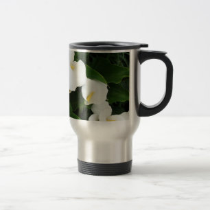 Mug De Voyage Fleurs blanches Acier inoxydable Voyage/Mug de nav