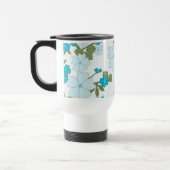 Mug De Voyage Fleurs Bleues, Motif De Fleurs, Votre Nom (Gauche)