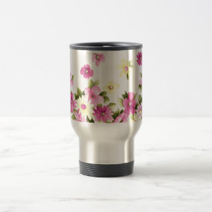 Mug De Voyage Fleurs colorées adorables de fille en fleurs