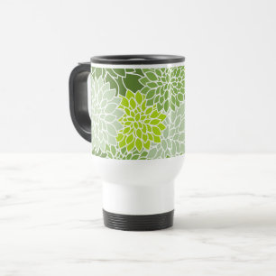 Mug De Voyage Fleurs Dahlia, Motif De Fleurs, Dahlia Verte