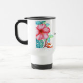 Mug De Voyage Fleurs d'aquarelle tropicale personnalisées (Gauche)