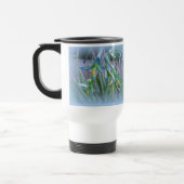 Mug De Voyage Fleurs de bromeliade sur bleu (Gauche)