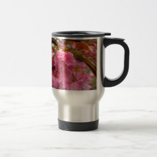 Mug De Voyage Fleurs de fleurs de cerisier rose chaud