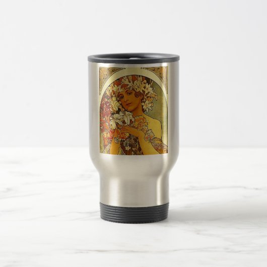 Mug De Voyage fleurs de Mucha (Centre)