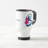 Mug De Voyage Fleurs de Zinnia Monogramme Initiale B Personnalis (Devant droit)