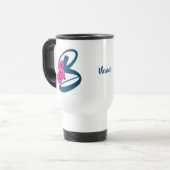 Mug De Voyage Fleurs de Zinnia Monogramme Initiale B Personnalis (Devant gauche)