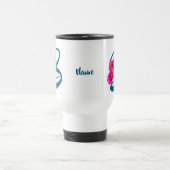 Mug De Voyage Fleurs de Zinnia Monogramme Initiale B Personnalis (Centre)
