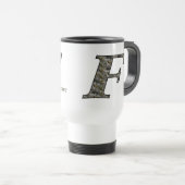 Mug De Voyage Fleurs d'hydrangea personnalisées avec initiale de (Devant droit)