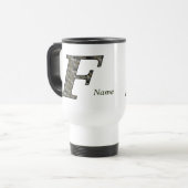 Mug De Voyage Fleurs d'hydrangea personnalisées avec initiale de (Devant gauche)