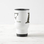 Mug De Voyage Fleurs d'hydrangea personnalisées avec initiale de (Centre)