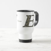 Mug De Voyage Fleurs d'hydrangea personnalisées avec initiale de (Devant droit)