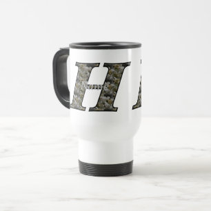 Mug De Voyage Fleurs d'hydrangea personnalisées avec initiale de