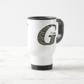 Mug De Voyage Fleurs d'hydrangea personnalisées avec initiale de (Devant droit)