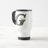 Mug De Voyage Fleurs d'hydrangea personnalisées avec initiale de (Devant gauche)