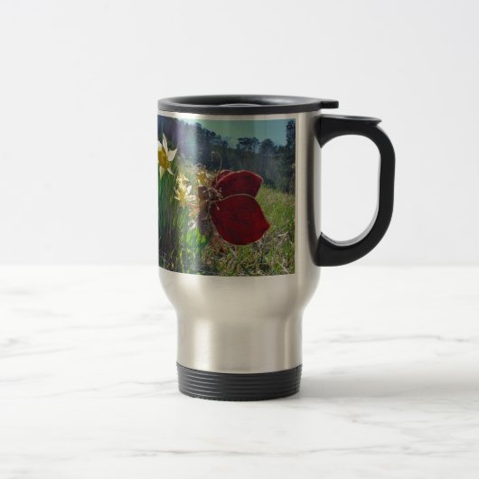 Mug De Voyage Fleurs et fleurs jaunes (Droit)