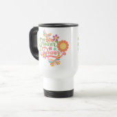 Mug De Voyage Fleurs et papillon rétro (Devant gauche)