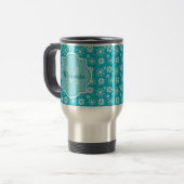 Mug De Voyage Fleurs Girly de marguerite de turquoise de (Devant gauche)