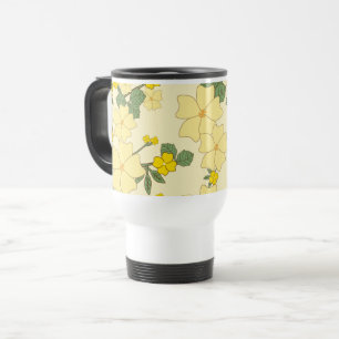 Mug De Voyage Fleurs Jaunes, Motif Floral, Motif De Fleurs