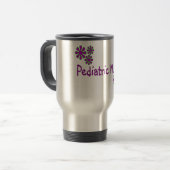 Mug De Voyage Fleurs pédiatriques de pourpre d'infirmière (Devant gauche)