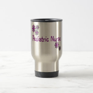Mug De Voyage Fleurs pédiatriques de pourpre d'infirmière