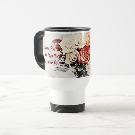 Mug De Voyage Fleurs pour la meilleure maman...Mug (Devant gauche)