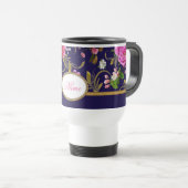 Mug De Voyage Fleurs roses de monogramme (Devant droit)