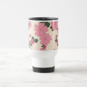Mug De Voyage Fleurs Roses, Motif De Fleurs, Votre Nom (Centre)