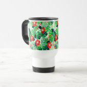 Mug De Voyage Fleurs tropicales rouges (Devant gauche)