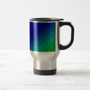 Mug De Voyage Flore bleu vert arc-en-ciel dégradé Mélange diagon