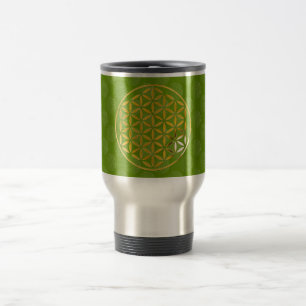 Mug De Voyage Flower Of LIFE 1 - or stamp   green pattern