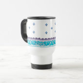 Mug De Voyage Fluer De Lis Blue Swirl Design (Devant gauche)