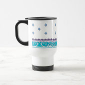 Mug De Voyage Fluer De Lis Blue Swirl Design (Gauche)