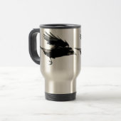Mug De Voyage Flying Black Crow Wildlife Art (Devant gauche)