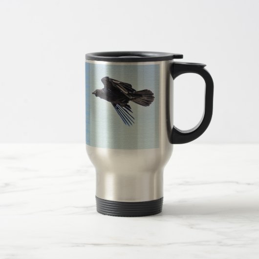Mug De Voyage Flying Raven in Blue Sky HDR Design photo (Droit)