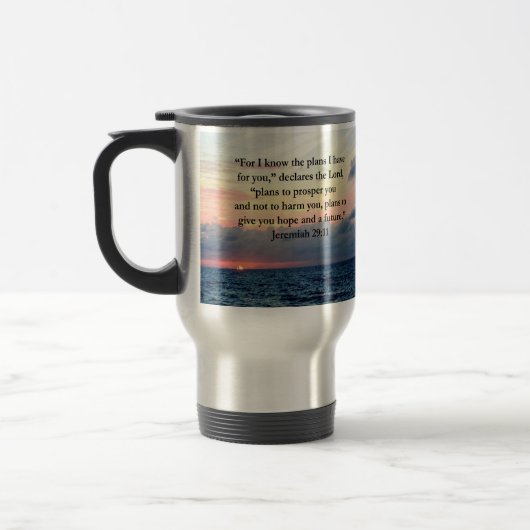 MUG DE VOYAGE FOI À JEREMIAH 29:11 SUNRISE VERSE (Gauche)