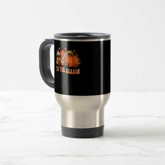 Mug De Voyage Football citrouille Épice C'Est La Saison (Devant gauche)